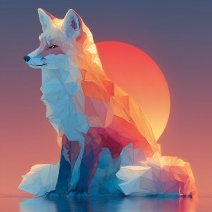 Camiseta Silhueta de Lobo Geométrico Vida Selvagem de Pol