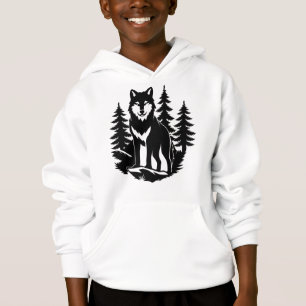 Camiseta Silhueta de Lobo na Floresta