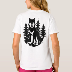 Camiseta Silhueta de Lobo na Floresta