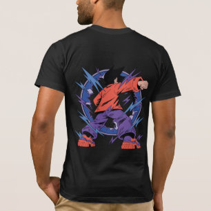 Camiseta Silhueta de Lutador de Anime Elétrico – Poder Relâ