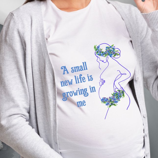 Camiseta Silhueta de Mulher Grávida com Citação (Criador carregado)