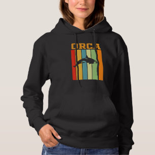 Camiseta Silhueta de Orca em Cores Retrô
