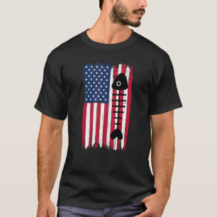 Camiseta Silhueta de Ossos de Peixe Morto Bandeira American
