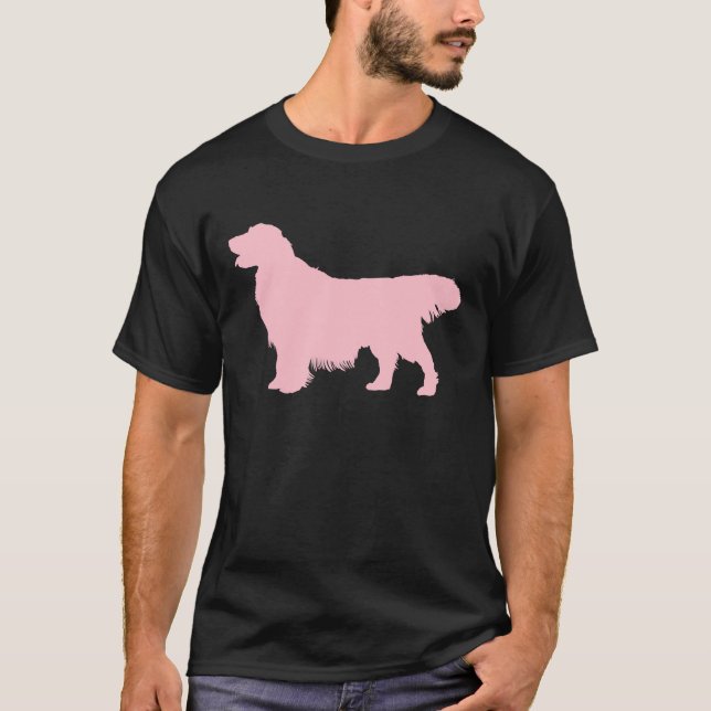 Camiseta Silhueta de Ouro Rosa Retriever (Frente)