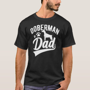 Camiseta Silhueta de Pai de Cachorro Doberman Pinscher da M