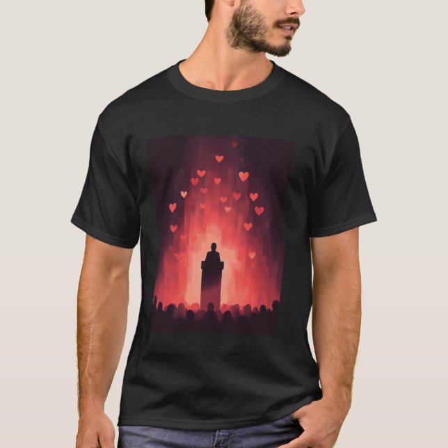 Camiseta Silhueta De Palestrante Apaixonado Com Desenho De  (Frente)