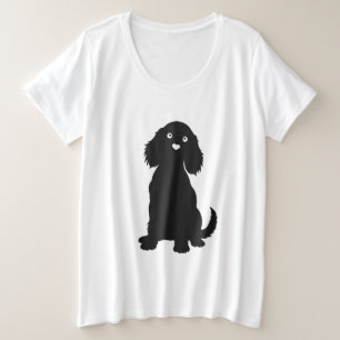 Camiseta Silhueta de Panela Cocker com Nariz de Coração