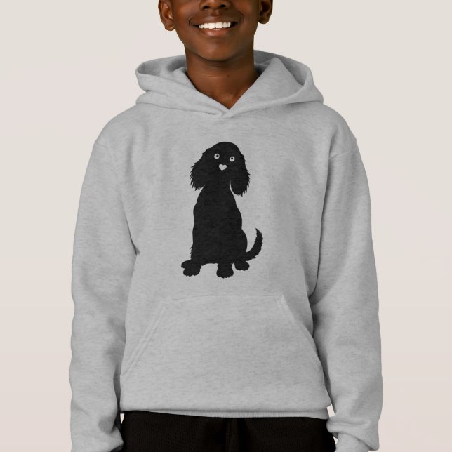 Camiseta Silhueta de Panela Cocker com Nariz de Coração (Frente)