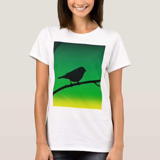 Camiseta Silhueta de Pardal em Limoneno  (Frente)