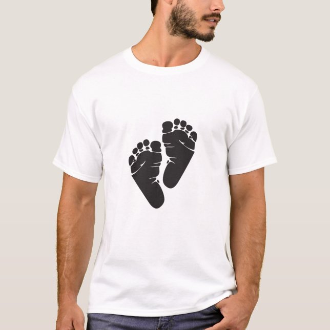 Camiseta silhueta de pés de bebê (Frente)