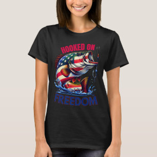 Camiseta Silhueta de Pesca Patriótica