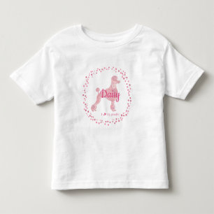 Camiseta Silhueta de Poodle Rosa Personalizada