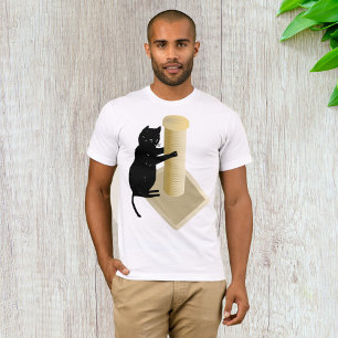 Camiseta Silhueta de Poste de Arranhar Gato Preto