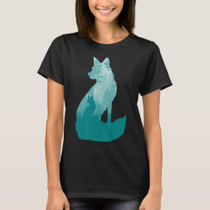 Camiseta Silhueta De Raposa Na Caça De Animais Florestais