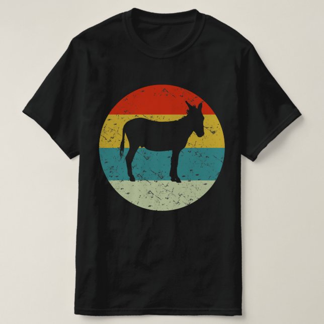 Camiseta silhueta de safena de burro retro 70s (Frente do Design)