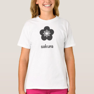 Camiseta Silhueta de Sakura Preta Suave