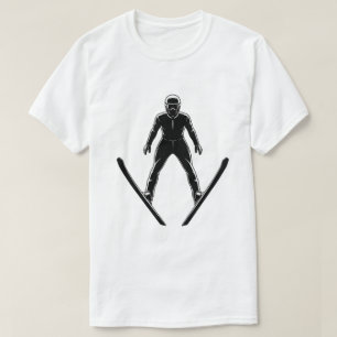 Camiseta Silhueta de Saltador de Esqui