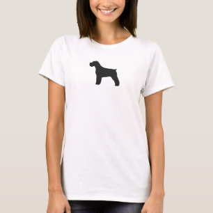 Camiseta Silhueta de Schnauzer com Orelhas Naturais
