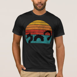 Camiseta Silhueta de Serpentes do Mar Retro | Vintage Desig