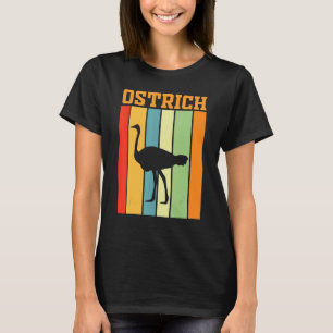 Camiseta Silhueta De Sombra De Ostrich Em Cores Retroativas