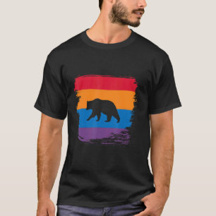 Camiseta Silhueta de Sombra do Urso com Sinalizador Colorid