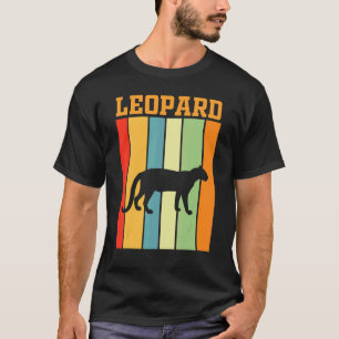 Camiseta Silhueta De Sombra Leopardo Em Cores Retrovisores