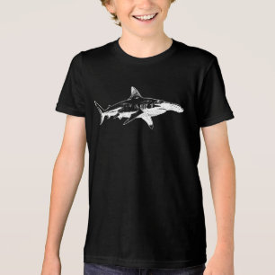 Camiseta Silhueta de tubarão-martelo à meia-noite