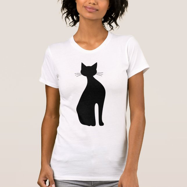 Camiseta Silhueta de um Gato Sentado (Frente)