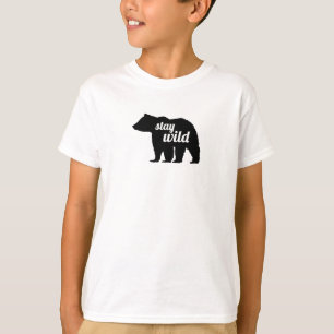 Camiseta Silhueta de Urso Selvagem