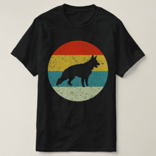 Camiseta Silhueta de vintage retrô-german shepherd 70s