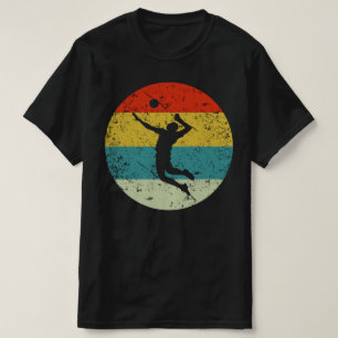 Camiseta silhueta de vintage retro voleibol 70