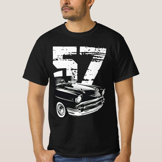 Camiseta Silhueta de vista frontal de ar Chevy Bel 1957 (Frente)