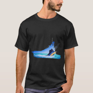 Camiseta silhueta do barco marlin