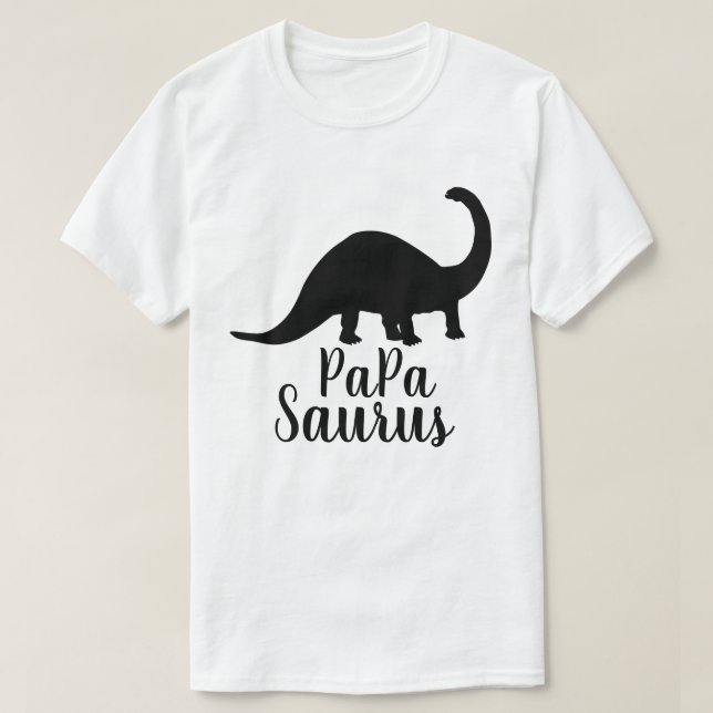 Camiseta Silhueta do Brontosaurus de Saurus da papá (Frente do Design)