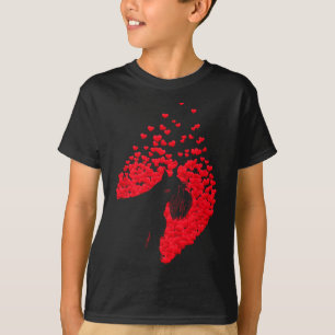 Camiseta Silhueta do cão Schnauzer com coração feliz Valen