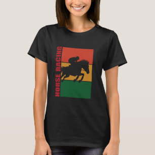 Camiseta Silhueta do Cavalo Galopante do Jóquei de Corrida 