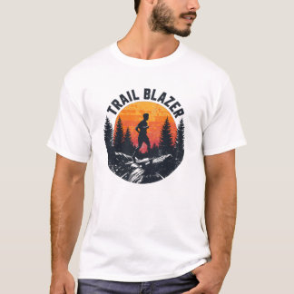 Camiseta Silhueta do Corredor Trail Blazer da Montanha