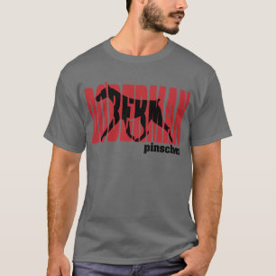 Camiseta Silhueta do Doberman, movendo-se