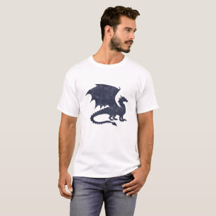 Camiseta Silhueta do dragão - Escolha a cor de fundo