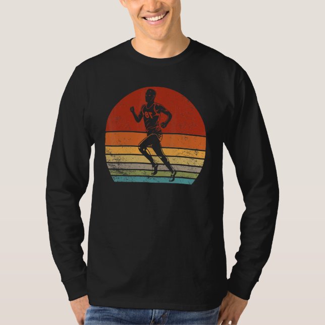 Camiseta Silhueta do executante de Vintage retroexecutando  (Frente)