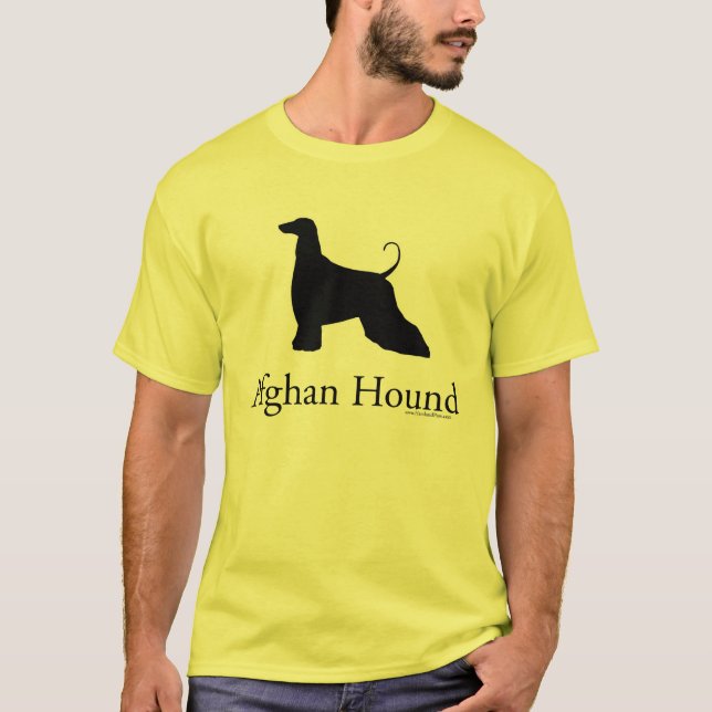 Camiseta Silhueta do galgo afegão (Frente)