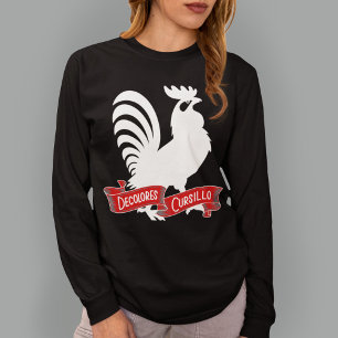 Camiseta Silhueta do galo de DeColores Cursillo com faixa