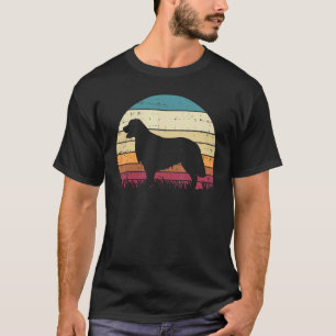 Camiseta Silhueta do Golden Retriever Pôr do Sol Retro Cão 