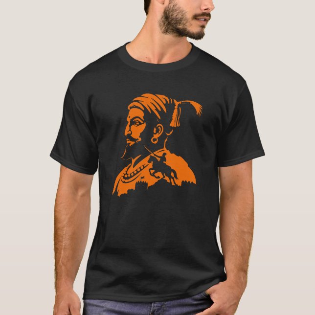 Camiseta Silhueta do Guerreiro Shivaji Maharaj (Frente)