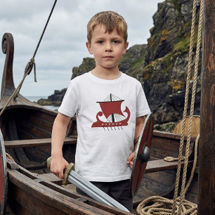 Camiseta Silhueta do Navio Drakkar Viking Longship