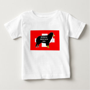 Camiseta silhueta do nome do cão de montanha bernês na band