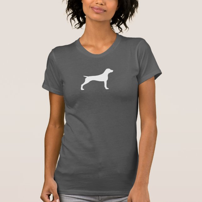 Camiseta Silhueta do Pointer de Cabelo Curto Alemão (Frente)