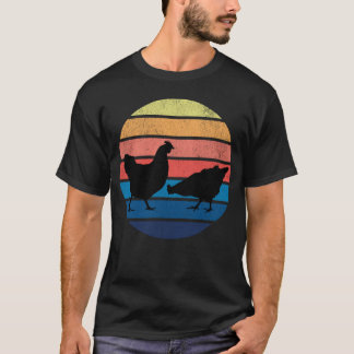 Camiseta Silhueta do Pôr do Sol da Fazenda de Frangos Vinta