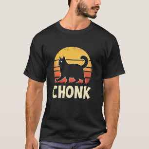 Camiseta Silhueta do pôr do sol do gato Chonks brincalhão
