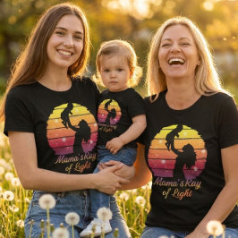 Camiseta Silhueta do Pôr do Sol do Raio de Luz da Mamãe
